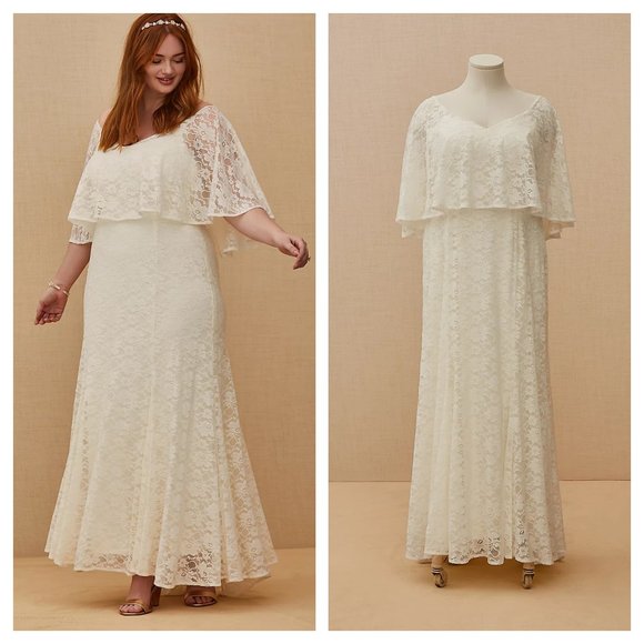 torrid Dresses & Skirts - Ivory Lace Capelet Wedding Dress